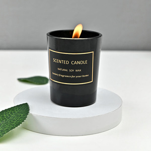 Vaso di vetro per candele profumate all'ingrosso con lusso In cera di soia bianca nera per la produzione di candele pilastro di fragranze personalizzate - Product Image 5