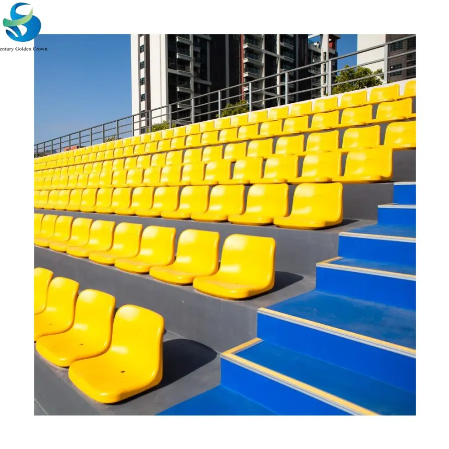 Asientos de estadio al aire libre resistentes a la intemperie, silla blanqueadora de fútbol y fútbol de hormigón fijo, producto deportivo