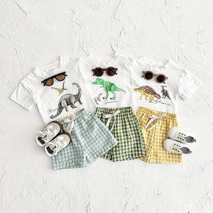 夏季童装恐龙印花短袖套装韩版儿童宝宝两件套童装 - Product Image 2
