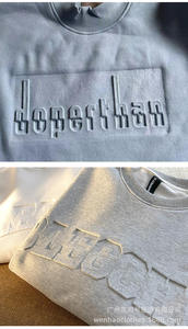 Sweat à capuche unisexe surdimensionné avec <span class=keywords><strong>logo</strong></span> imprimé en 3D, motif en relief, coton lourd 400 g/m², sweat à capuche en relief 3D - Product Image 2