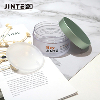 Pot épais en PETG dépoli transparent de haute qualité pour crème corporelle, cosmétique de luxe, soin de la peau, avec couvercle vert, 150 ml et 250 ml