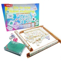 Les fabricants recommandent : Ensemble de voyage six-en-un Mini Mahjong avec impression sérigraphique, dés de distribution, règle de jeu en forme de L, en matériau ABS