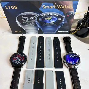 Montre connectée pas chère 2024 LT08 Hiwatch Plus App, écran rond de 1,5 pouce, appel BT, fréquence cardiaque, pression artérielle, 3 bracelets pour le <span class=keywords><strong>sport</strong></span>, hommes, LT08 Reloj Smartwatch - Product Image 3