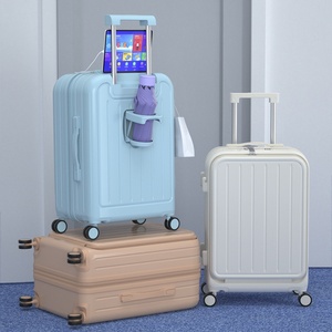 Maleta de Viaje con Ruedas Giratorias ABS Recargable con Apertura Frontal de 20 Pulgadas, Ligera, Anti-Robo, Impermeable, para Hombre - Product Image 1
