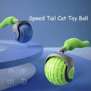 Interattivo per animali domestici giocattolo da allenamento attivo palla da rotolamento intelligente IQ automatico auto mobilità elettrico palla di gatto con piuma Teaser - Product Image 5