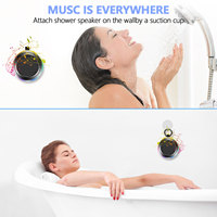 Haut-parleur de douche portable S avec spectacle de lumière, radio FM, microphone, étanche IPX7, haut-parleur à ventouse
