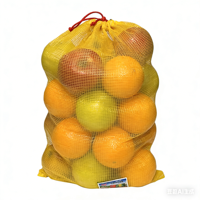Nouveau sac en filet jaune en matériau PP avec cordon de serrage, sac en filet tissé universel adapté aux fruits, légumes, maïs et patates douces