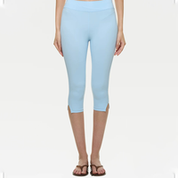 Pantalon de yoga extensible respirant à ourlet fendu et coupe ajustée pour femme, conception personnalisée en gros