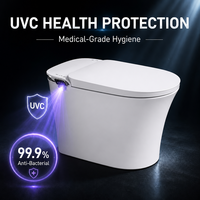 Couvercle de toilette intelligent en céramique à ouverture automatique, télécommande, siège chauffant, séchage à l'air, lavage féminin, cuvette allongée, chasse d'eau par siphon