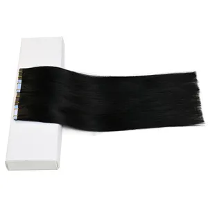 100% Mensenhaar Remy 1 # Gitzwarte Ruwe Dubbel Getekende Onzichtbare Maagdelijke Tape In Mensenhaar Groothandel Russische Verkrachting In Hair Extensions