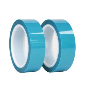 2- Release lapisan tahan panas Polyester PET Film bahan dasar tidak ada sisa kulkas biru PET memegang pita perekat - Product Image 5