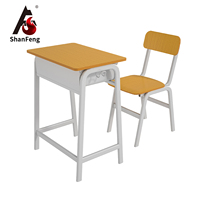 Meubles scolaires en gros : Ensemble table et chaise individuels en acier et bois avec tiroir pour salle de classe - Offre spéciale