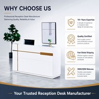 Bureau d'accueil en bois blanc minimaliste moderne de luxe, écologique, durable, lisse, anti-traces de doigts, facile à nettoyer, pour hôtel, supermarché