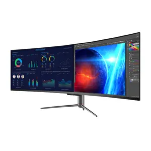 Monitor táctil curvo portátil para videojuegos, pantalla LED de 49 pulgadas, resolución de 144HZ, 4k