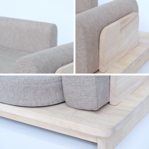 Cama de Lujo para Mascotas de Alta Gama, Base de Madera, para Perros Pequeños, Espuma Viscoelástica Extraíble, Diseño Rectangular con Rayas, Esponja de Alta Calidad - Product Image 3