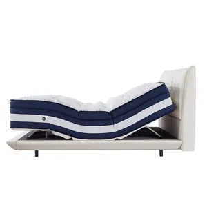 Matelas musical avec base de lit réglable à distance Matelas intelligent en mousse à mémoire de forme Hybrid-mattress - King Full Size Fabric avec 25cm