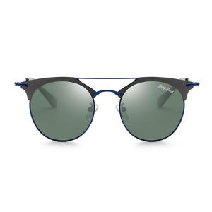 Lunettes de soleil rondes grises pour femmes, verres polarisés UV400 TAC, monture complète, style tendance, modèle 1248 - Product Image 1