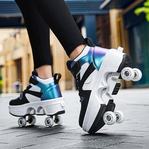 Heely Roller Skates With Double Row Wheels Size 33-43 PU Material For Kids Adults Boys Girls - Product Image 4