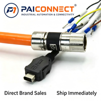 Kabel Ekstensi Servo 6FX5002/6FX8002-8QN04-1BA0 PAICONNECT Tembaga PVC IP65 3M-20M 600V/1000V M17 Female Male Kompatibel PUR