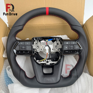 Volante Deportivo de Cuero Negro Estilo <span class=keywords><strong>GR</strong></span> para <span class=keywords><strong>Toyota</strong></span> Land Cruiser LC79 LC76 LC70 LC300 2008-2021 Hilux Corolla Camry Fortuner - Product Image 1