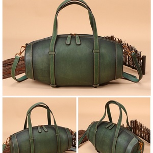Bolso Tipo Cubo de Cuero Genuino Vintage de Alta Calidad para Mujer con Cierre de Cremallera, Dos Asas y Correa para la Cintura - Product Image 5