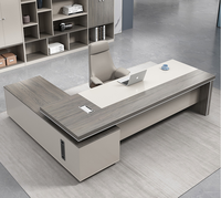 Bureau de direction moderne convertible en L avec panneau en bois pour mobilier de bureau commercial