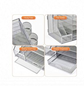 Metal Office Supplies Desk Organizers with <b>Drawer</b> 5 Tier Paper Letter Tray <b>File</b> Column Data Organization A4 <b>File</b> Rack - Product Image 3
