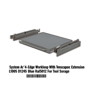 Plan de travail Fami System Ar à 4 bords avec extension télescopique L1005 D1245 Bleu RAL5012 pour rangement d'outils - Product Image 3