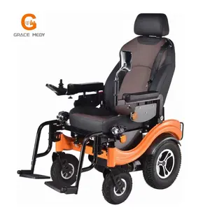 24v battery mexico heavy duty travel elderly patient electric power assist wheelchair with turn signal and rearview mirror