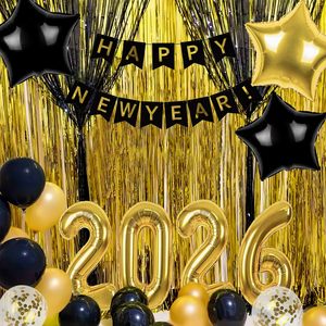 Set <span class=keywords><strong>di</strong></span> 36 Pezzi Kit Arco <span class=keywords><strong>di</strong></span> <span class=keywords><strong>Palloncini</strong></span> Felice Anno Nuovo 2 Metri Tenda Dorata per Decorazioni Festa Capodanno 2026 - Product Image 4