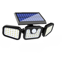Lampu Sensor Gerak Tenaga Surya Tahan Air IP65 untuk Luar Ruangan, Lampu Sorot Taman LED COB Sudut Lebar 270 Derajat, 3 Mode Sensor Cahaya Rendah