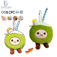 Gantungan Kunci Boneka Buah Kartun Mini Desain Kustom OEM/ODM, Boneka Isi Lembut, Mainan Kelapa, Hadiah Gantungan Tas
