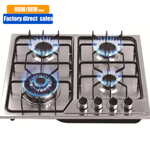 Fornello a Gas da Cucina a 4 Fuochi con Pannello in Acciaio Inossidabile - Product Image 1