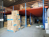 Plateforme de Stockage Industrielle en Acier pour Mezzanine, Étagère à Marches Noire pour Entrepôt, 2/3 Niveaux, Haute Capacité de Charge, Anti-Corrosion