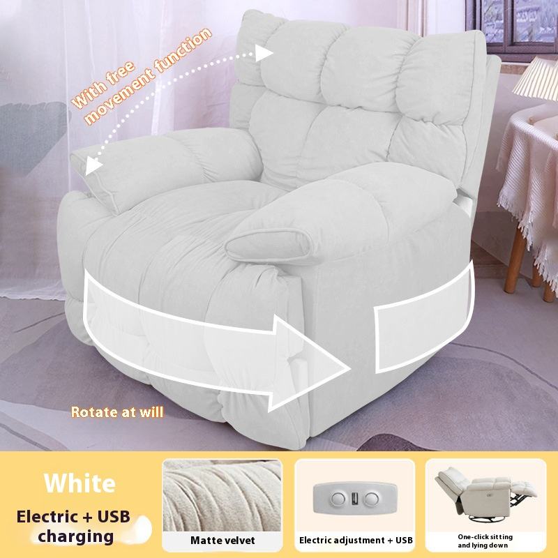 Blanc crème - Sit-Up et inclinaison électriques + Bascule + USB