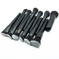 Ensemble de pinceaux de maquillage classique professionnel 24 pièces, couverture complète, poils synthétiques, virole en aluminium, manche en bois noir, logo personnalisé, visage et yeux