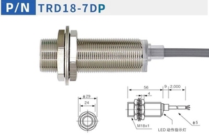 TRD18-7DP DC 3-Wire <span class=keywords><strong>PNP</strong></span> thường mở Quy Nạp gần <span class=keywords><strong>Switch</strong></span>-thép không gỉ nhà ở 7 mét phạm vi phát hiện 200mA đầu ra - Product Image 3