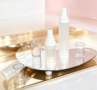 Flacon pompe sans air en plastique transparent givré de haute qualité, flacon pompe pour lotion, flacon vaporisateur, 15 ml, 30 ml, 50 ml, pour les soins de la peau