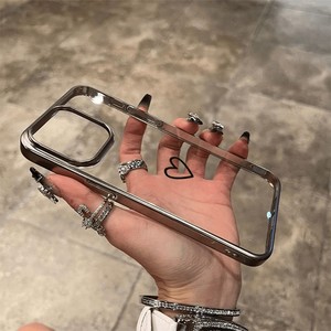 Electroplated Bạc Biên Giới Nâng Cao Bìa Cho <span class=keywords><strong>iPhone</strong></span> 16 13 15 14 11 12 Pro Max Cộng Với Bìa - Product Image 4