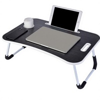 Bureau de lit pour ordinateur portable léger, durable, en bois, convertible, pliable, portable, extensible, avec rangement pour l'étude, le travail et la lecture