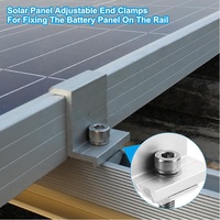 Penjepit Profil Rel Aluminium untuk Pemasangan Panel Surya di Atap, Sistem Braket Pemasangan Panel Surya PV, Kit Penjepit Tengah dan Penjepit Ujung Panel Surya