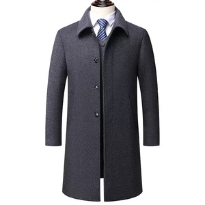 NARI Bulk Luxury Cashmere and <strong>Camel</strong> Hair Blend Fabric Suit <strong>Coat</strong> Business <strong>Long</strong> Wind-proof Warm <strong>Coat</strong> for Winter - Product Image 5