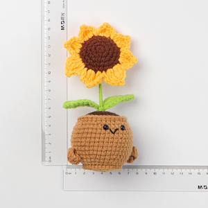 Punto de ganchillo positivo girasol <span class=keywords><strong>corazón</strong></span> <span class=keywords><strong>Cactus</strong></span> suculenta planta en maceta para decoración del hogar profesores de San Valentín regalo del Día de la madre - Product Image 4