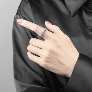 Anillo Giratorio Antiestrés de Cuentas Lisas Vintage al por Mayor de Fábrica, Joyería de Cobre con Baño de Rodio Inoxidable para Mujer - Product Image 3