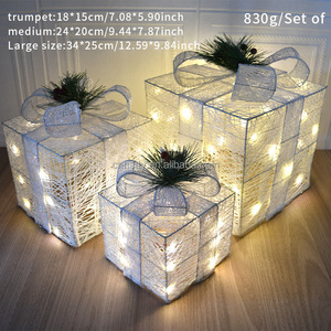 Figurines Lumineuses de <span class=keywords><strong>Noël</strong></span> en Fer Forgé à Piles pour Vitrine Élégante - Décorations Festives - Product Image 2