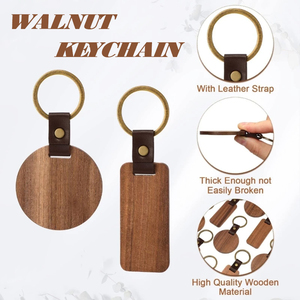 Lớn hình chữ nhật khắc gỗ khoảng trống Keychain với gỗ <span class=keywords><strong>Key</strong></span> tag - Product Image 4