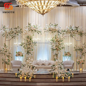 Décoration de scène de mariage lisse support de toile de fond en arc de mariage en métal toile de fond intéressante pour mariage de luxe - Product Image 1