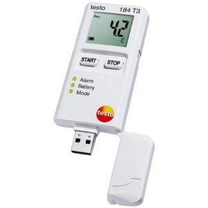 Enregistreur de données de température USB Testo 184, Plug and Play, Génération automatique de rapports, Surveillance des transports en chaîne du froid - Product Image 1