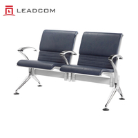 Kursi Bangku Area Tunggu Komersial, Bandara, Rumah Sakit, dengan Bantalan Busa Berlapis Kain, Kaki Aluminium, dan Rangka Baja LEADCOM LS-517NXB