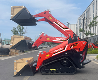 Mini-chargeuse compacte Tovisen V1000 avec moteur Kubota EPA de 25 CV et hydraulique à haut débit pour accessoires de machines sur chenilles